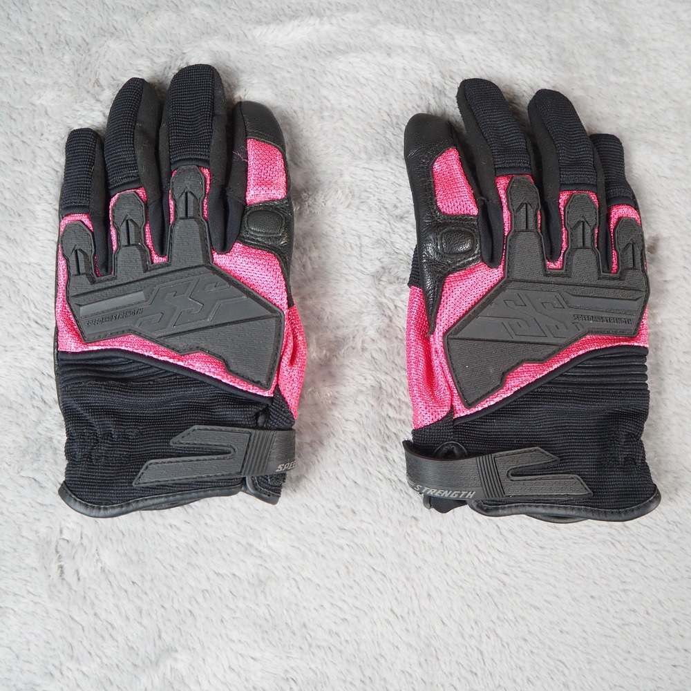 Speed and Strength Backlash Womens Motorcycle Gloves Sz Medium Goat Leather Moto